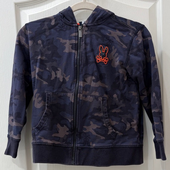 Psycho Bunny Other - Psycho Bunny Navy Camo Hoodie with orange Logo